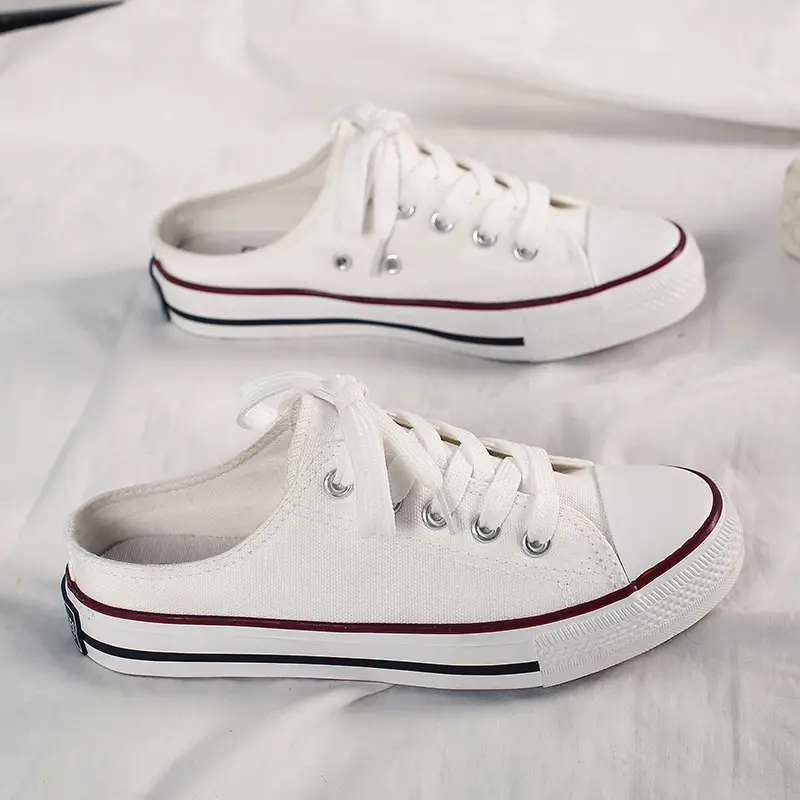 Women Canvas Casual Sneakers Maroon White Sole - Image 8