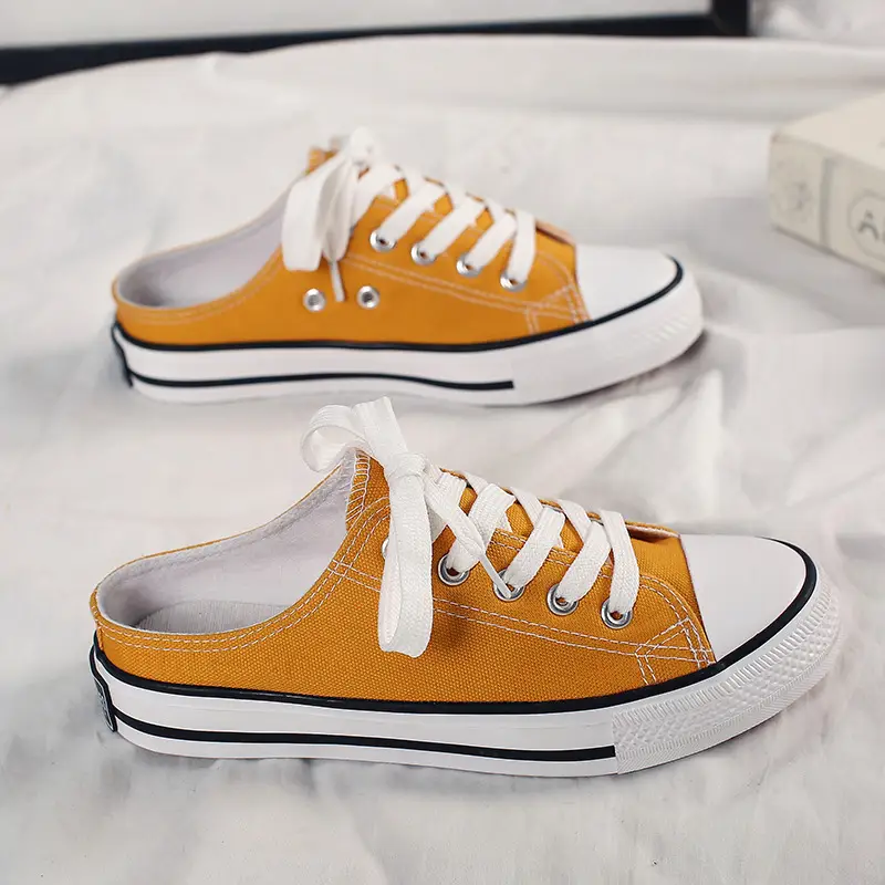 Women Canvas Casual Sneakers Maroon White Sole - Image 4
