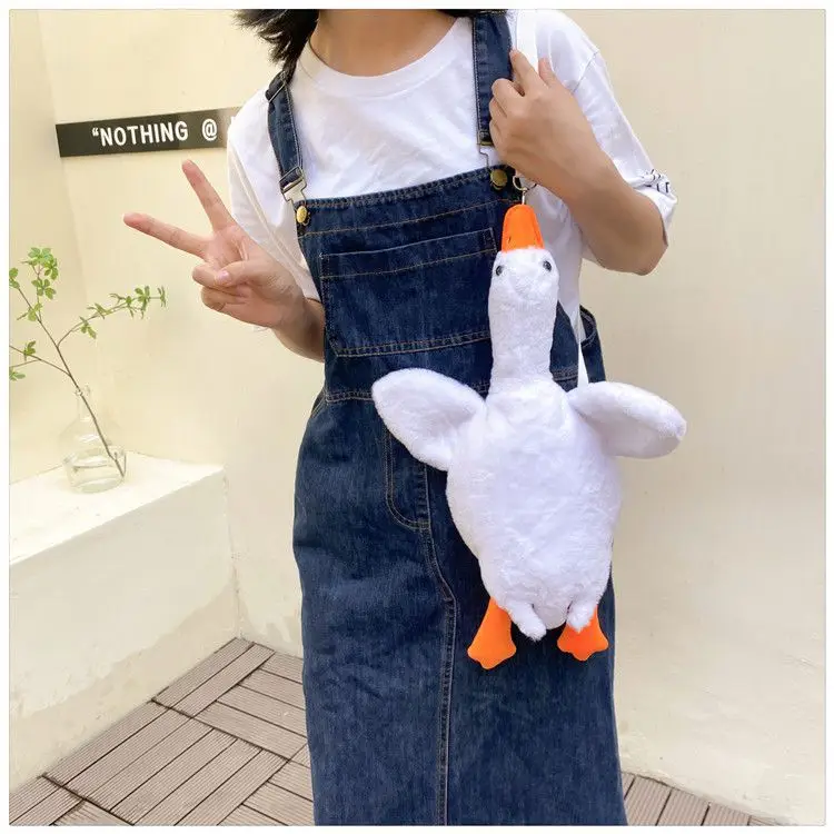 Cute Plush Goose Crossbody Bag Yellow White — feature 19