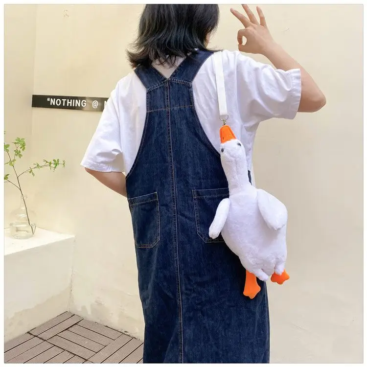 Cute Plush Goose Crossbody Bag Yellow White — feature 20