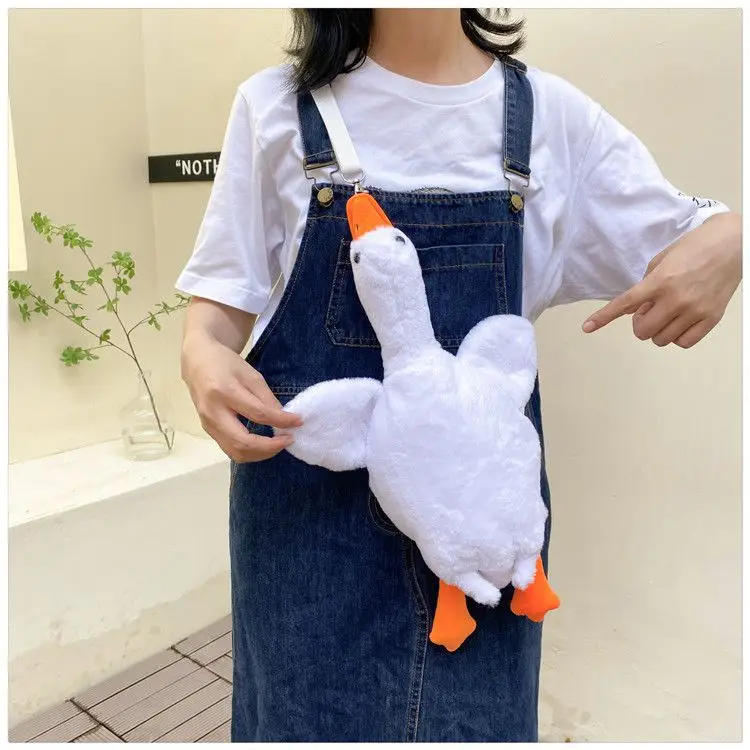 Cute Plush Goose Crossbody Bag Yellow White — feature 21