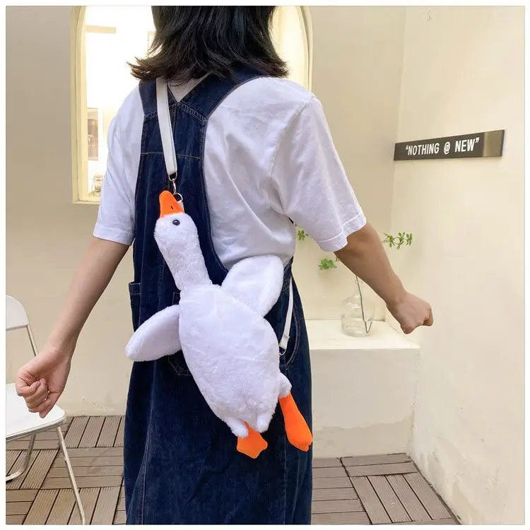 Cute Plush Goose Crossbody Bag Yellow White — feature 22