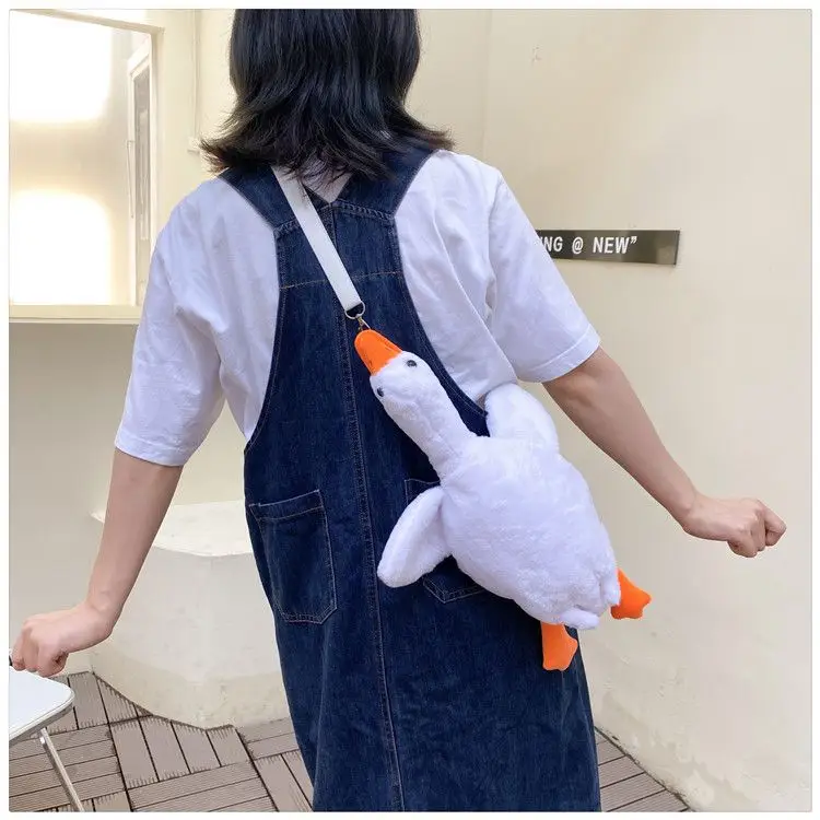 Cute Plush Goose Crossbody Bag Yellow White — feature 23