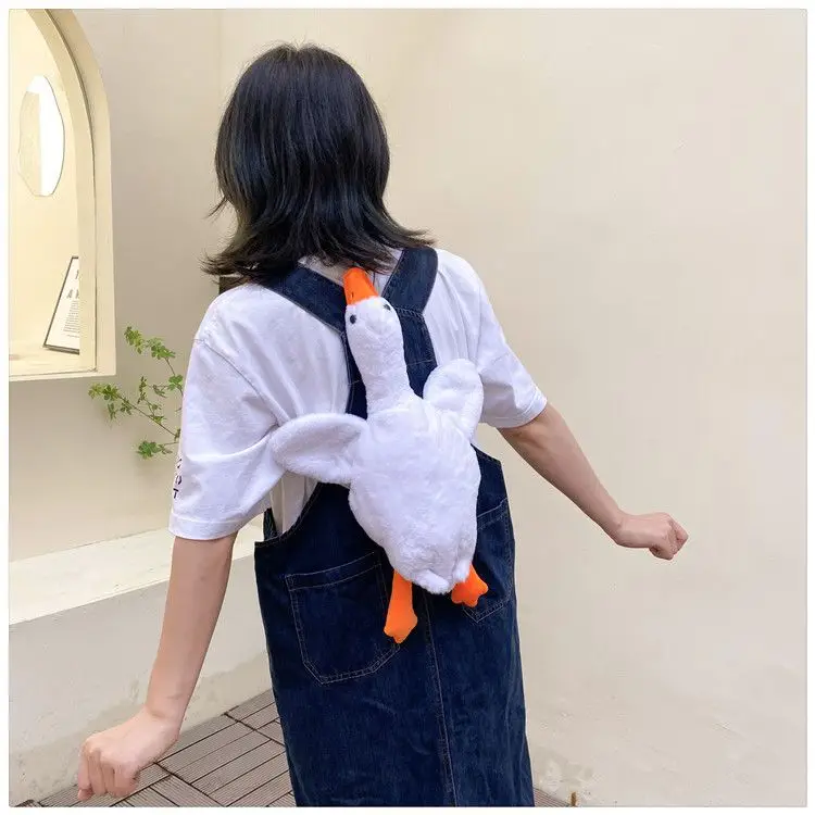 Cute Plush Goose Crossbody Bag Yellow White — feature 24