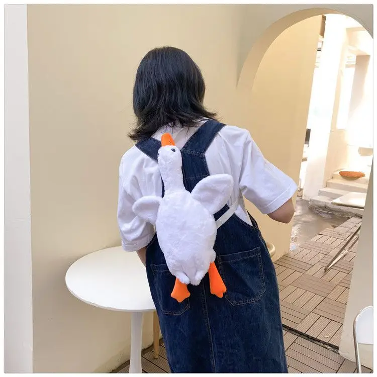 Cute Plush Goose Crossbody Bag Yellow White — feature 25