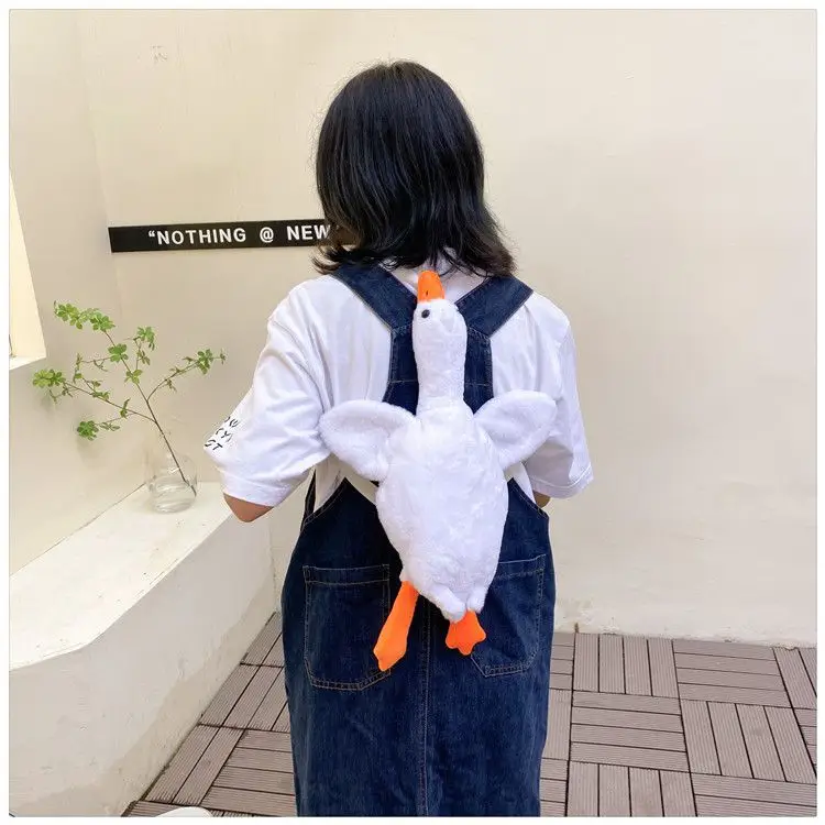 Cute Plush Goose Crossbody Bag Yellow White — feature 26