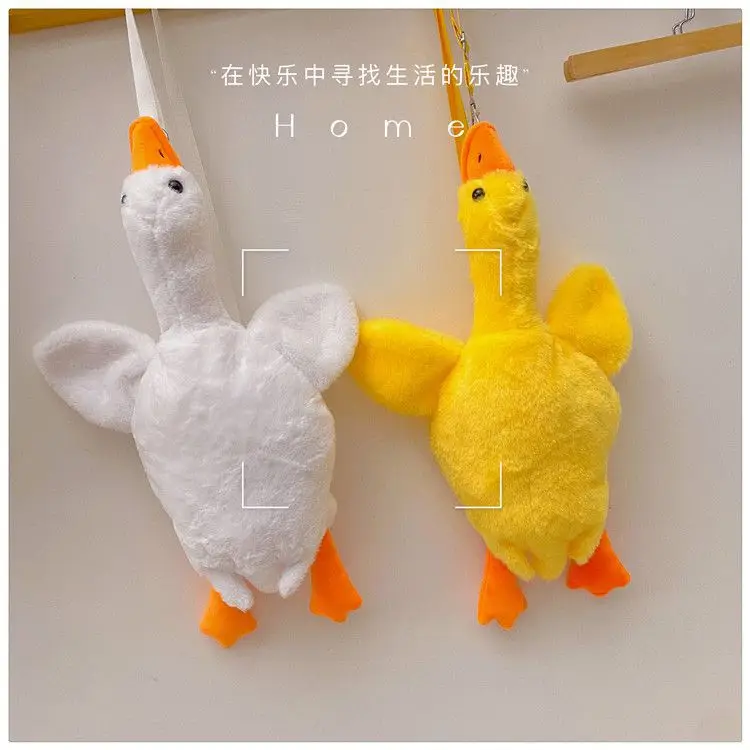 Cute Plush Goose Crossbody Bag Yellow White — feature 28