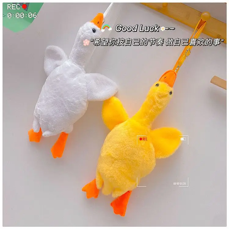 Cute Plush Goose Crossbody Bag Yellow White — feature 29