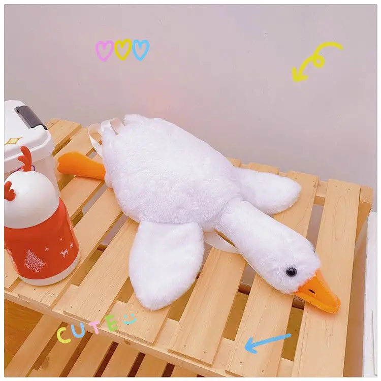 Cute Plush Goose Crossbody Bag Yellow White — feature 30