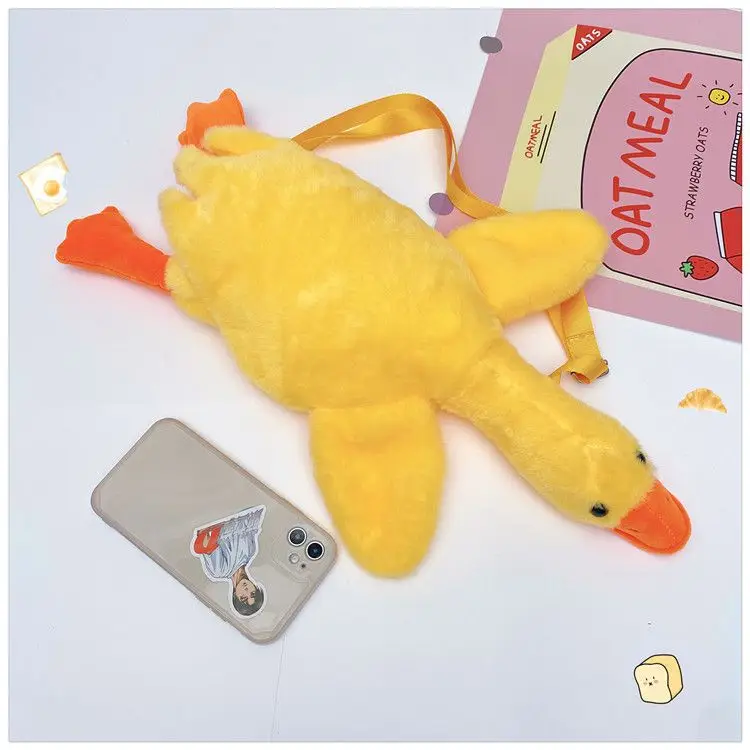 Cute Plush Goose Crossbody Bag Yellow White — feature 32