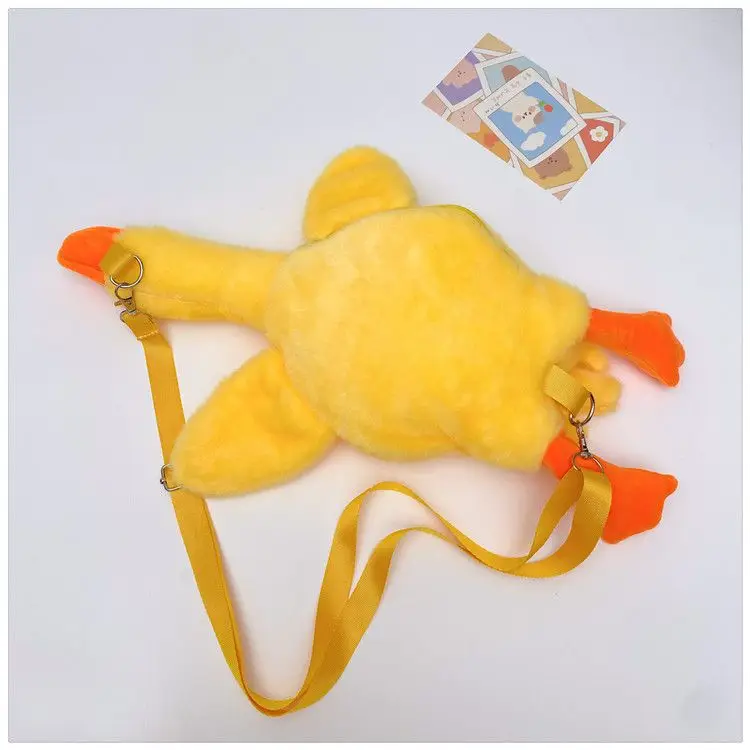 Cute Plush Goose Crossbody Bag Yellow White — feature 33