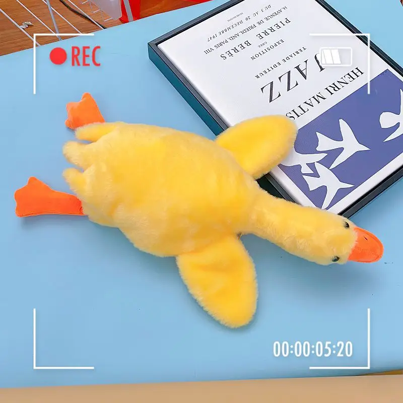 Cute Plush Goose Crossbody Bag Yellow White - Image 2