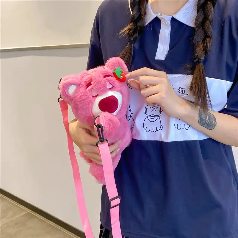 Cute Pink Bear Crossbody Bag for Girls