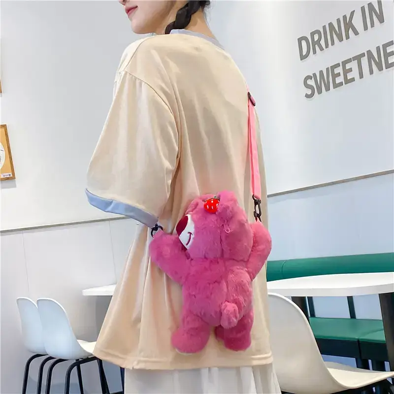 Cute Pink Bear Crossbody Bag for Girls