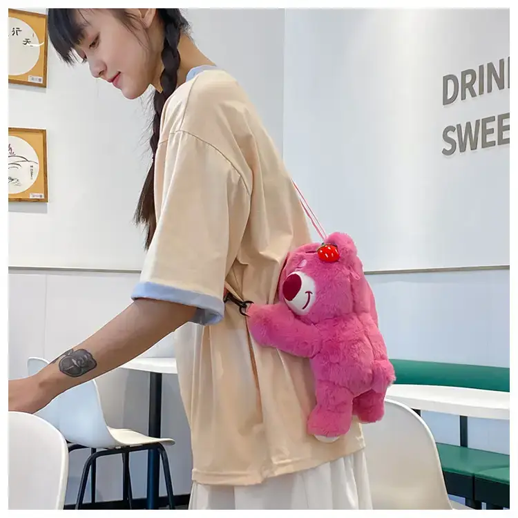 Cute Pink Bear Crossbody Bag for Girls — feature 13