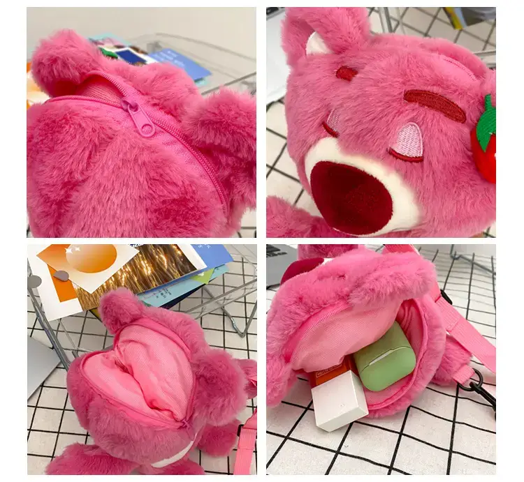 Cute Pink Bear Crossbody Bag for Girls — feature 8