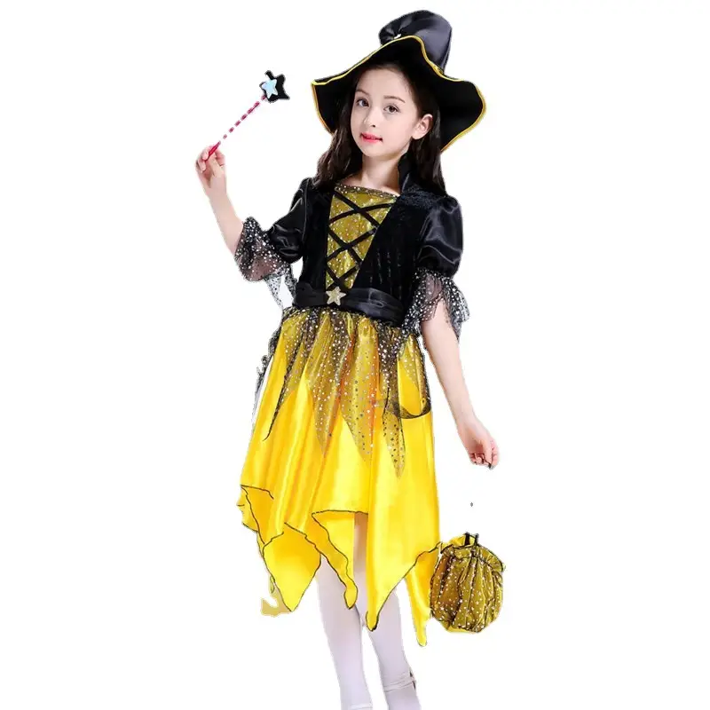 Halloween Witch Dress for Girls Orange Tulle Skirt - Image 58