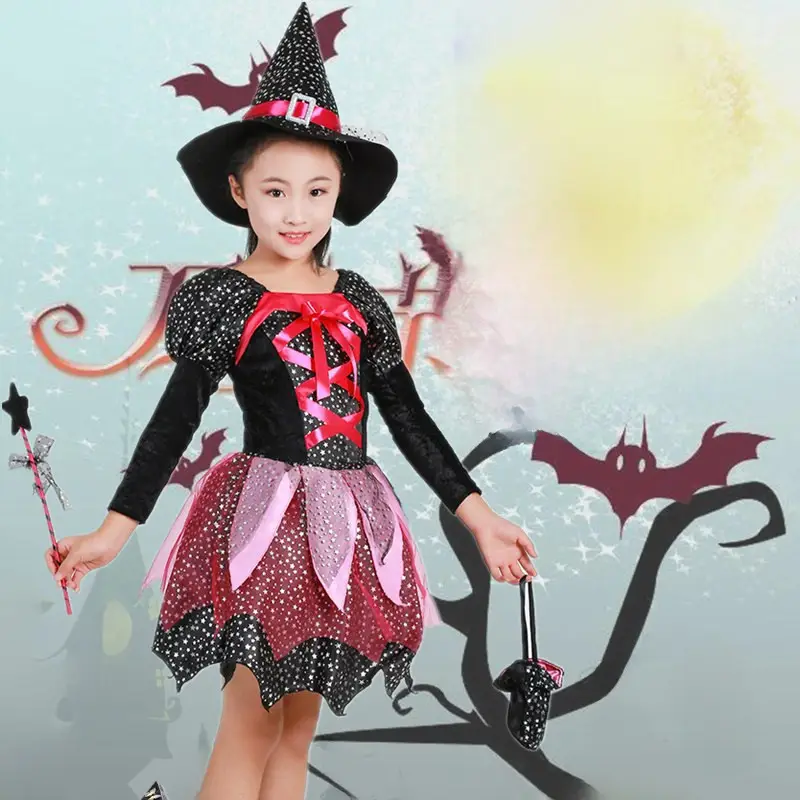 Halloween Witch Dress for Girls Orange Tulle Skirt - Image 20