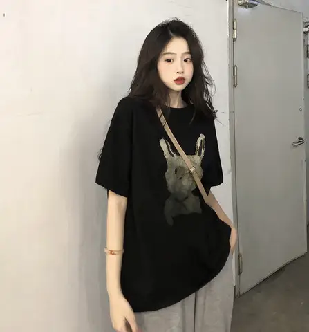Women's 2022 Short Sleeve Graphic T-Shirt White Loose Fit - Image 4