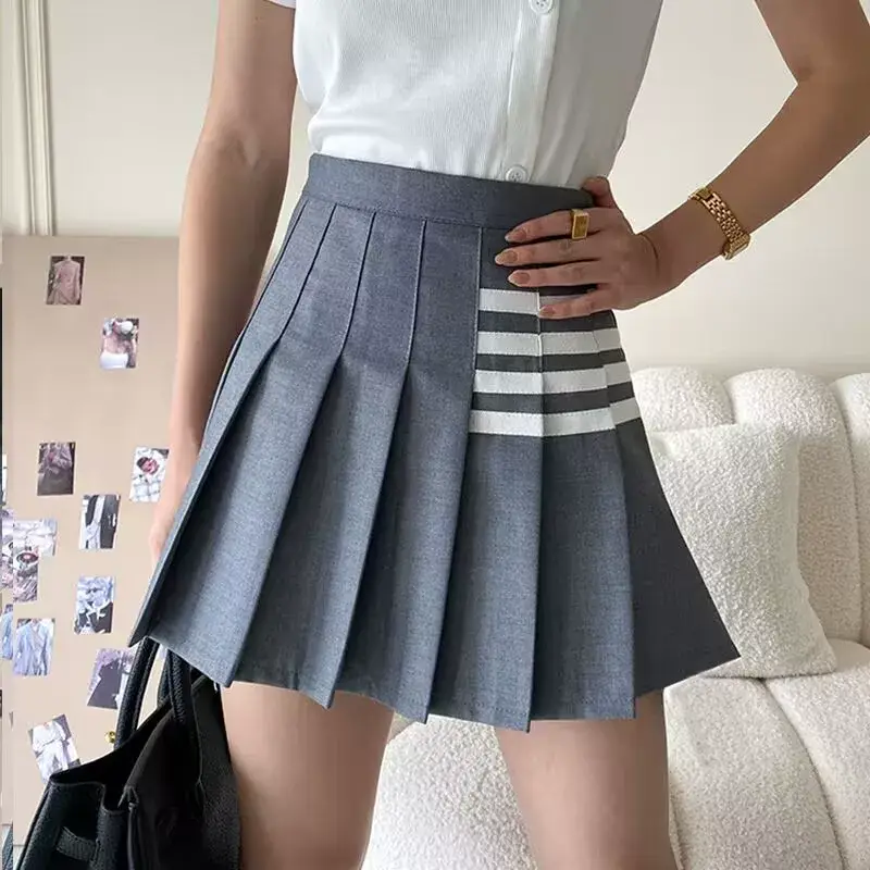New Style Pocket Pleated Skirt for Students Black White Gray Khaki — feature 10