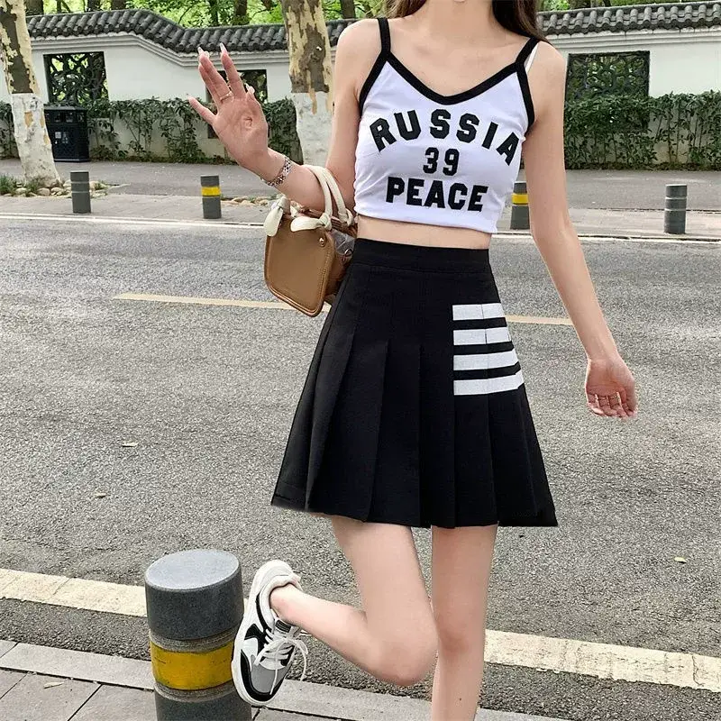 New Style Pocket Pleated Skirt for Students Black White Gray Khaki — feature 13