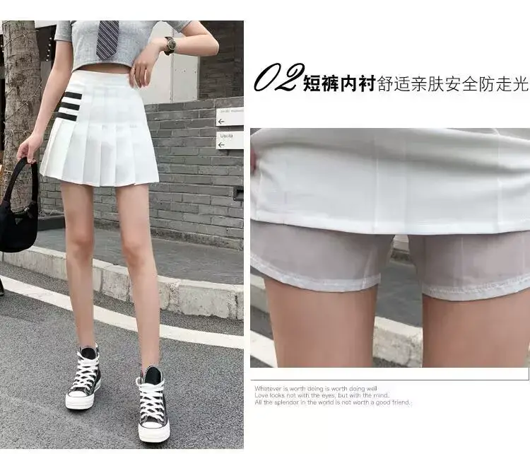 New Style Pocket Pleated Skirt for Students Black White Gray Khaki — feature 5