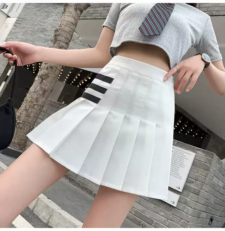 New Style Pocket Pleated Skirt for Students Black White Gray Khaki — feature 7