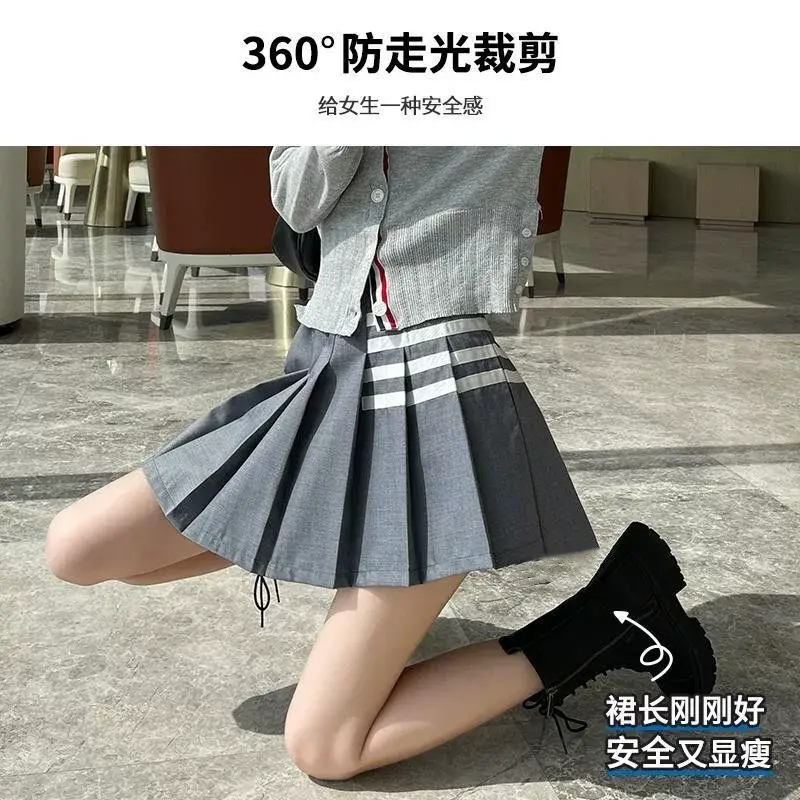 New Style Pocket Pleated Skirt for Students Black White Gray Khaki — feature 9