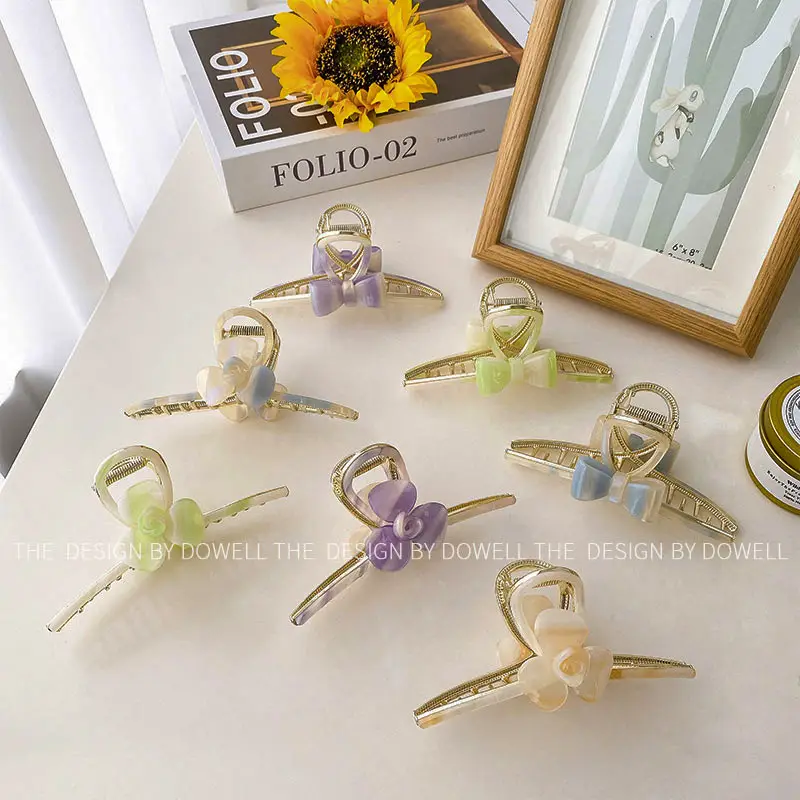 Women's Purple Bow Cross Bow Clip for Hair - Image 8