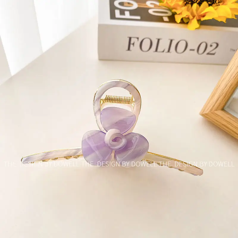 Women's Purple Bow Cross Bow Clip for Hair - Image 6