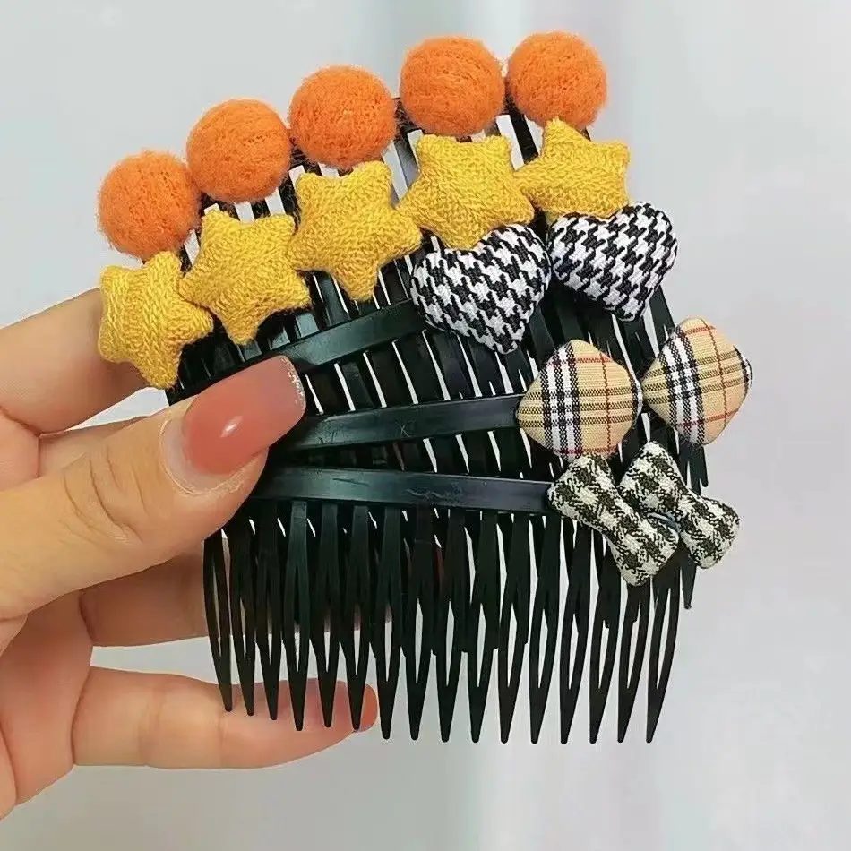5-Piece Purple Ginkgo Hair Comb Set for Women - Image 2