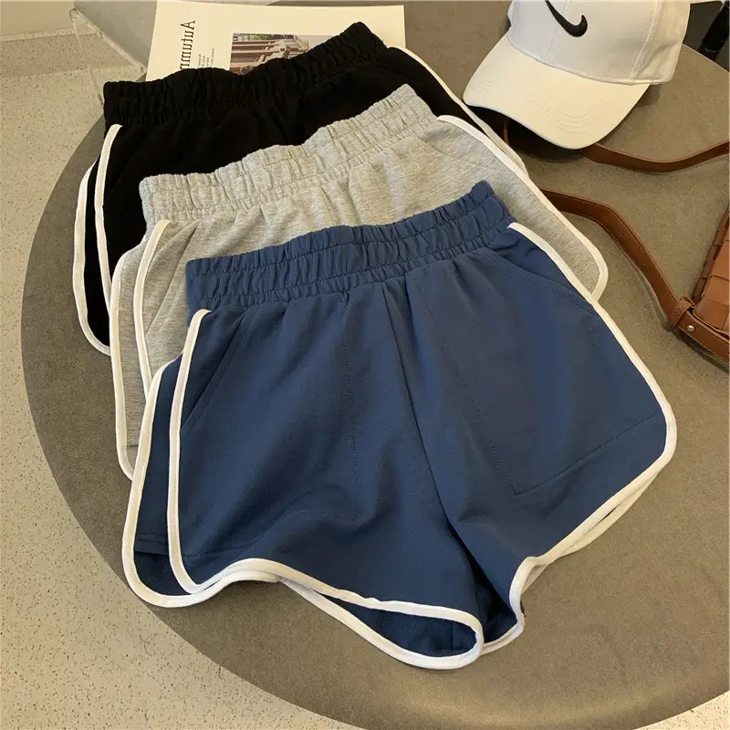 Women's Side Stripe Sports Shorts White Edge Slim Fit — feature 2