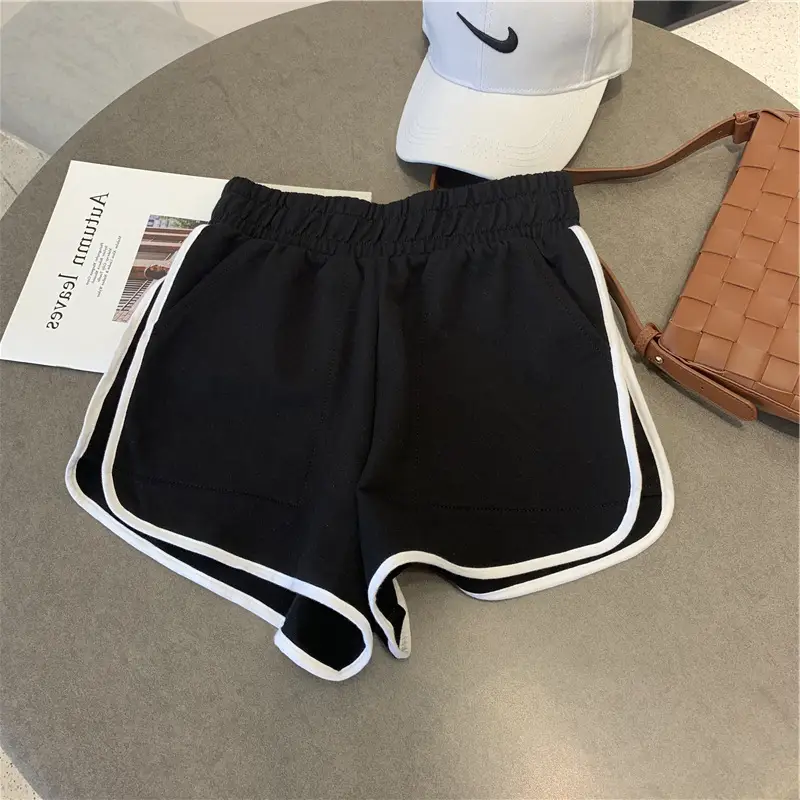 Women's Side Stripe Sports Shorts White Edge Slim Fit — feature 5