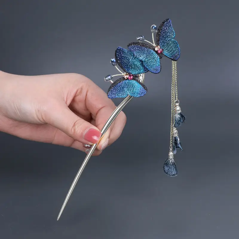 New Chinoiserie Butterfly Metal Hairpin for Women