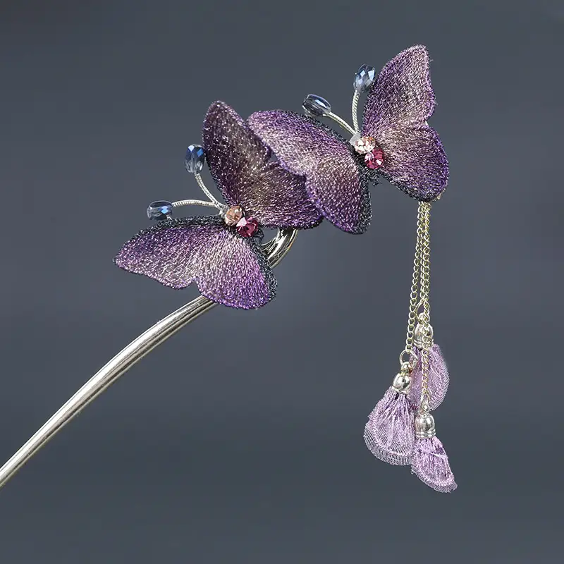 New Chinoiserie Butterfly Metal Hairpin for Women