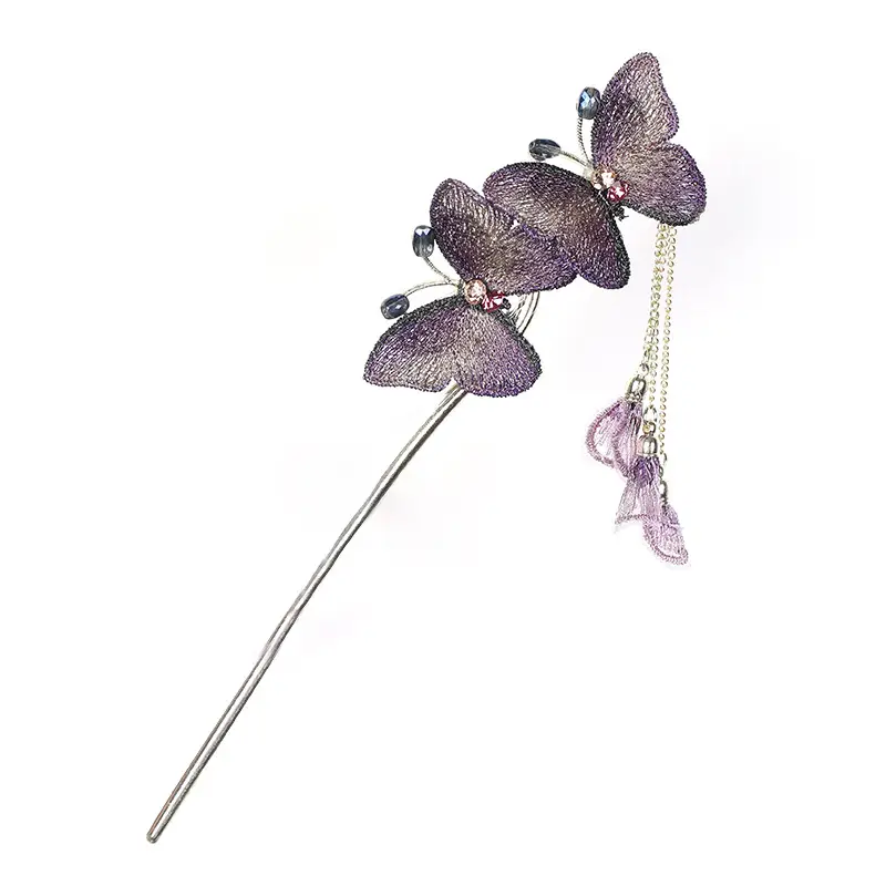 New Chinoiserie Butterfly Metal Hairpin for Women