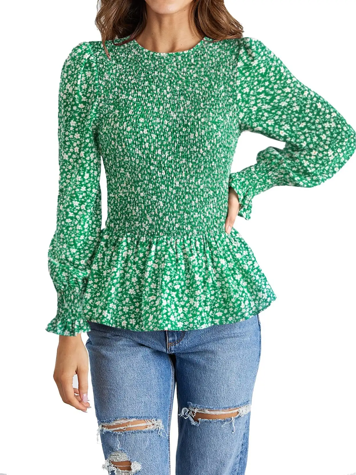 2023 Printed Long Sleeve Waist Shirt Top for Women - Image 4