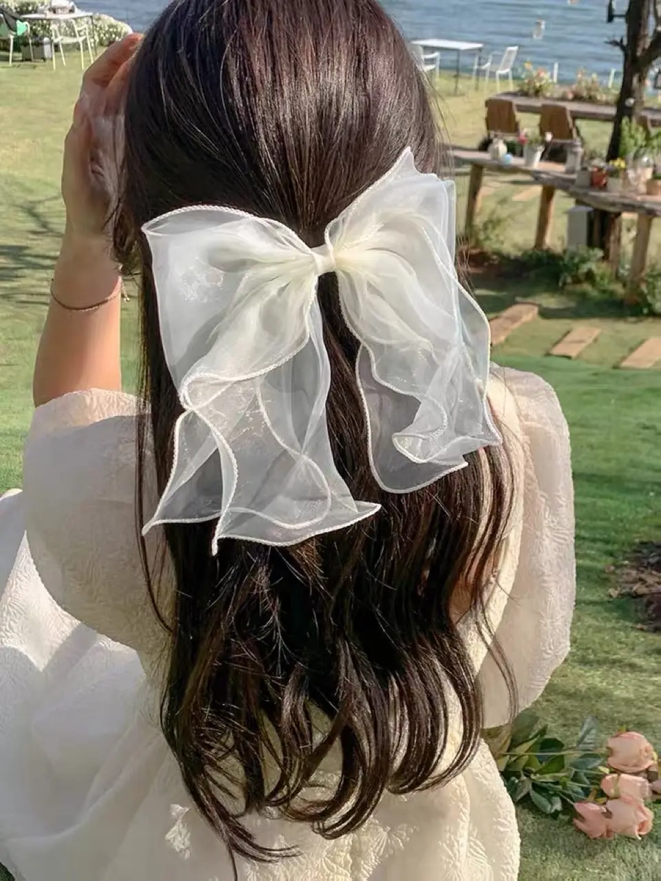 Fairy Mesh Bow Hairpin White Dream Super Fairy Princess Clip — feature 3