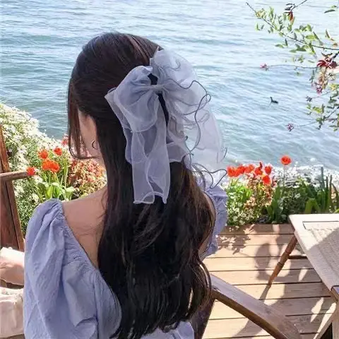 Fairy Mesh Bow Hairpin White Dream Super Fairy Princess Clip - Image 2