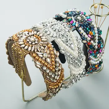 Heavy Rhinestone Hair Band for Women Geometric Design — feature 3