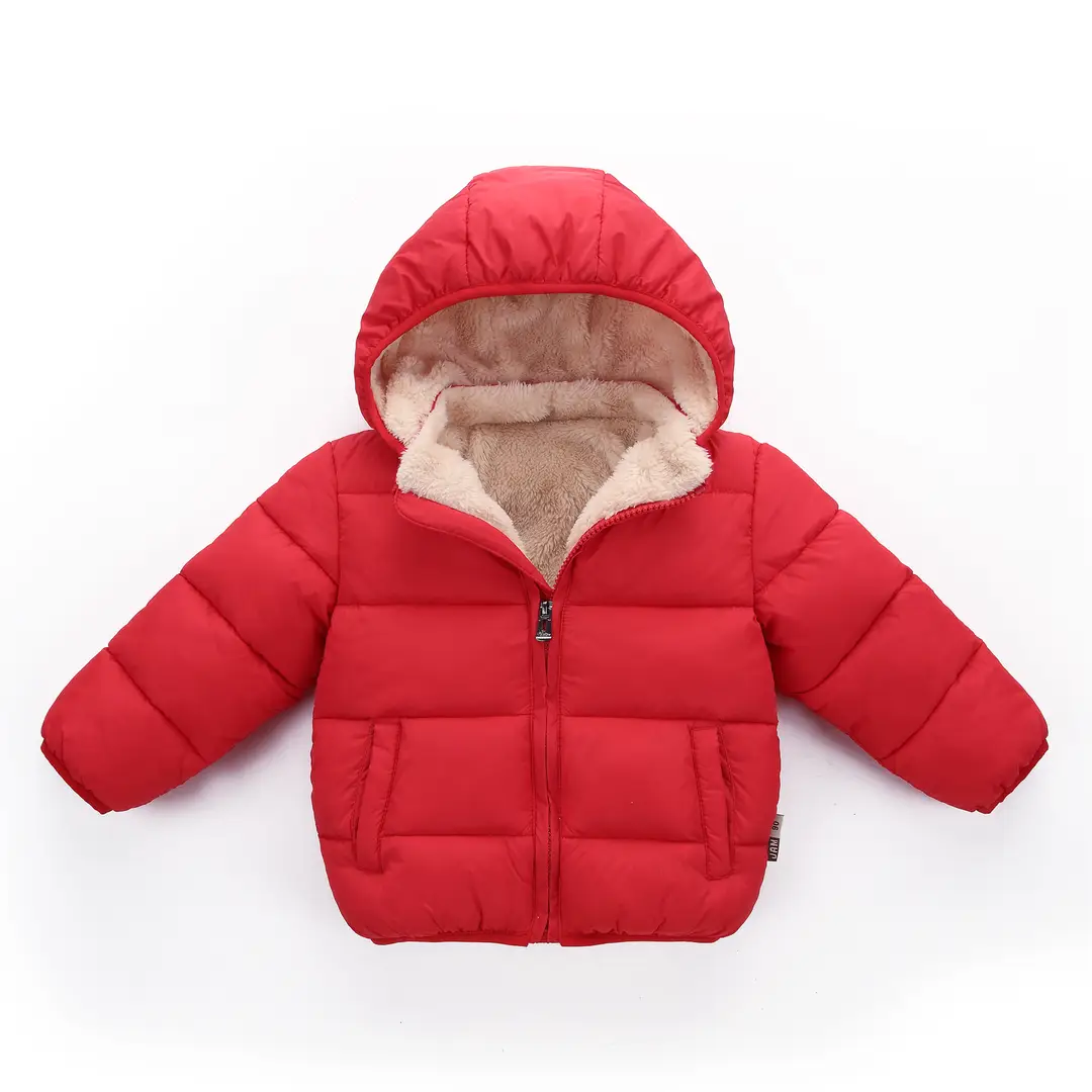 Amazon 2026 Kidsren's Fleece down Cotton Jacket for Boys and Girls, Hooded Plaid Style Baby Autumn and Winter Warm Jacket — feature 3