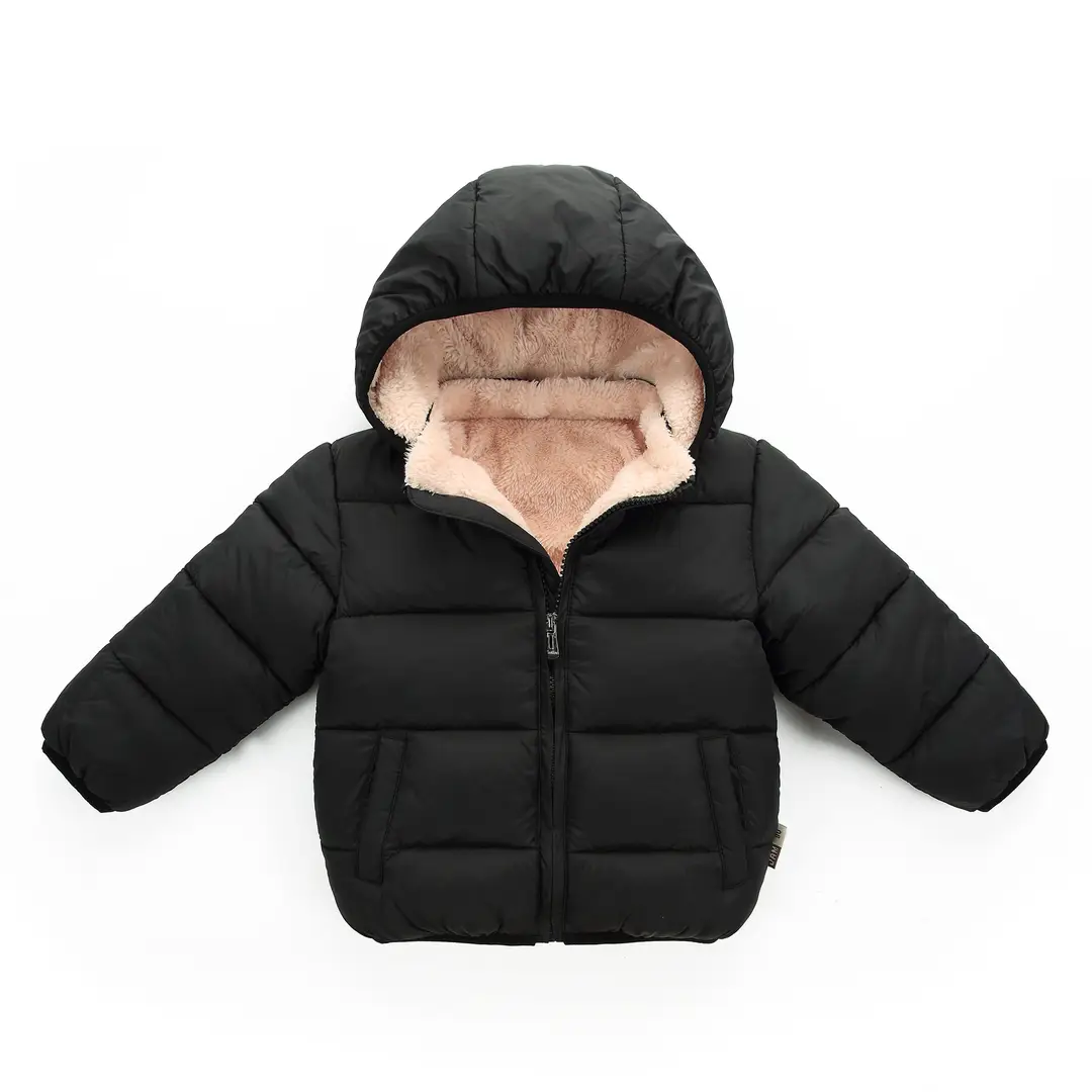 Amazon 2026 Kidsren's Fleece down Cotton Jacket for Boys and Girls, Hooded Plaid Style Baby Autumn and Winter Warm Jacket — feature 7