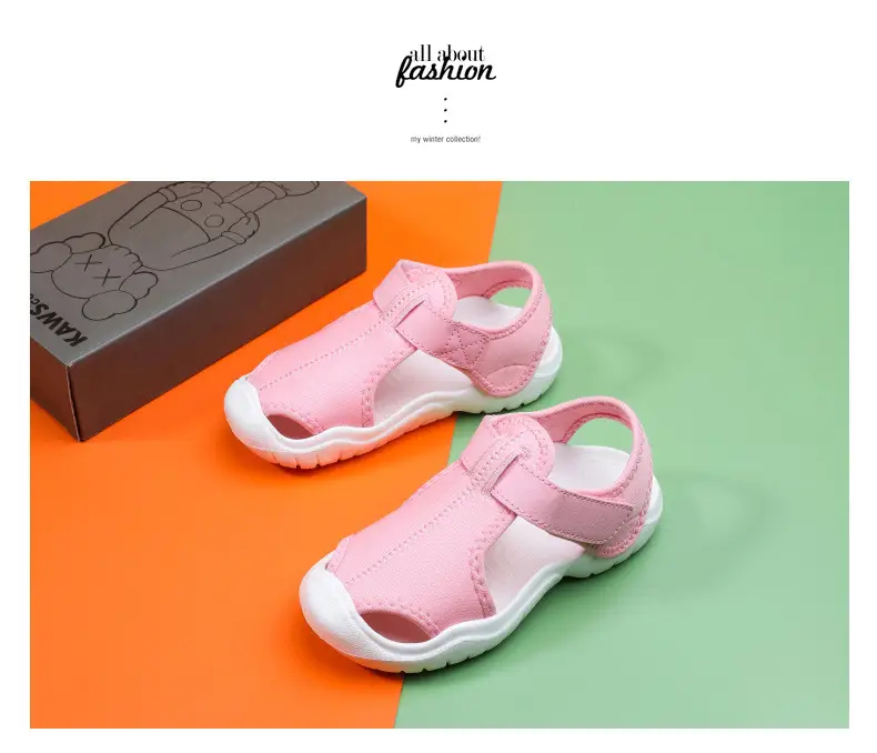 Pink Mesh Beach Sandals for Boys Girls Infants — feature 19