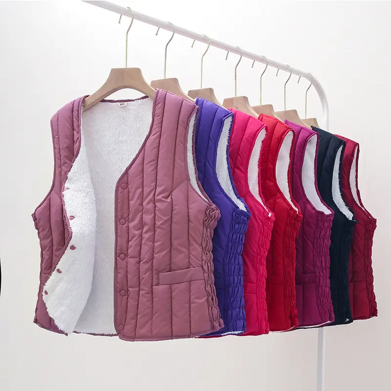 Fleece Lined Button Vest for Women Middle Age Elderly - Image 9