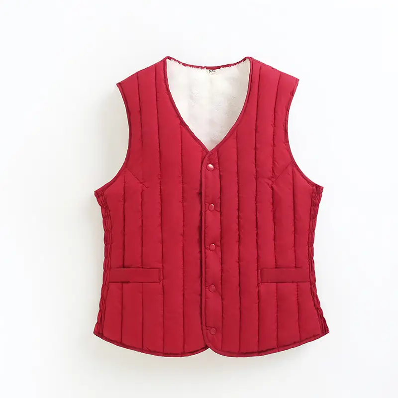 Fleece Lined Button Vest for Women Middle Age Elderly - Image 2