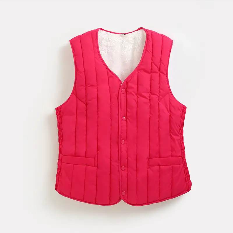 Fleece Lined Button Vest for Women Middle Age Elderly - Image 4