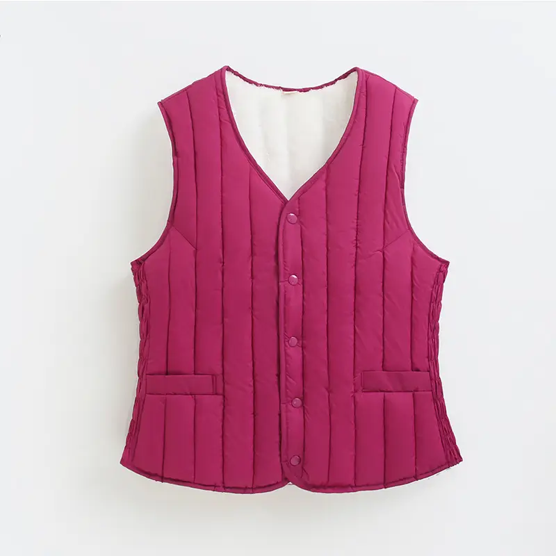 Fleece Lined Button Vest for Women Middle Age Elderly - Image 5