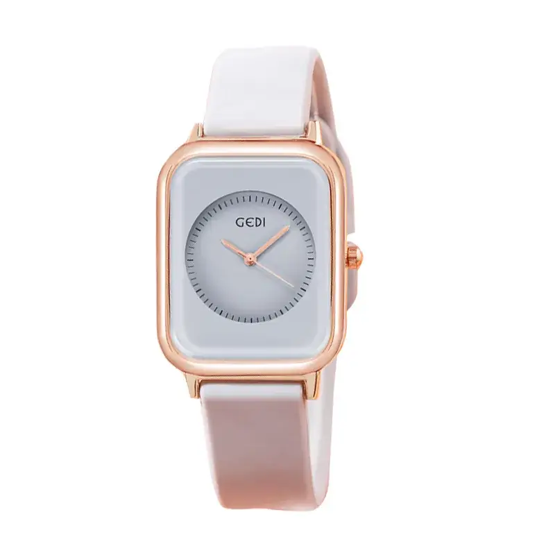 Female Student Square Quartz Waterproof Watch with Silicone Band - Image 11