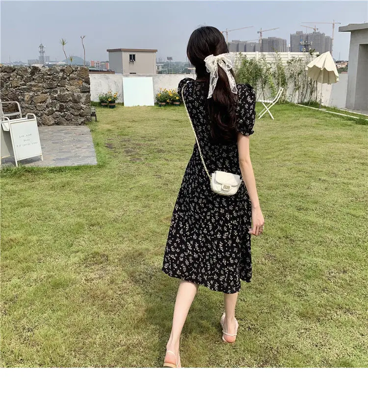 Petite Floral Skirt Dress Short Sleeve Medium — feature 33