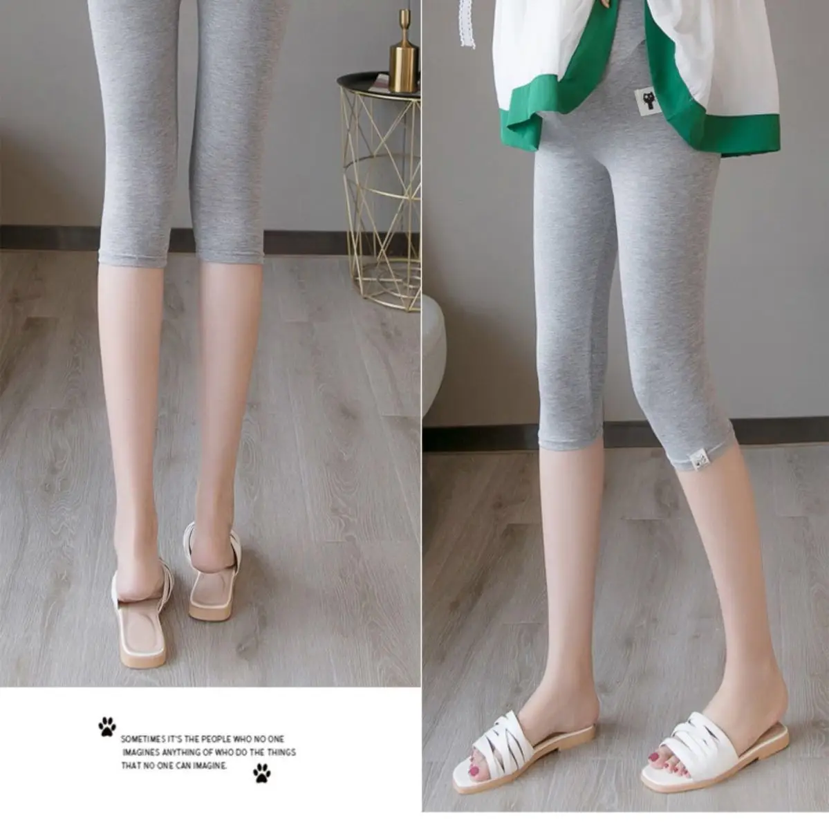 Pregnant Women's Black Modal Leggings Large Size — feature 25